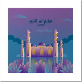 Mosque eid-al fitr mubarak Posters and Art